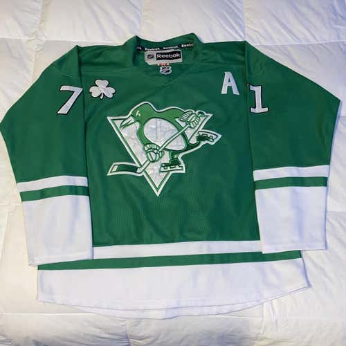 Reebok Evgeni Malkin #71 Pittsburgh Penguins St. Paddy's Day Jersey (Sz 50)