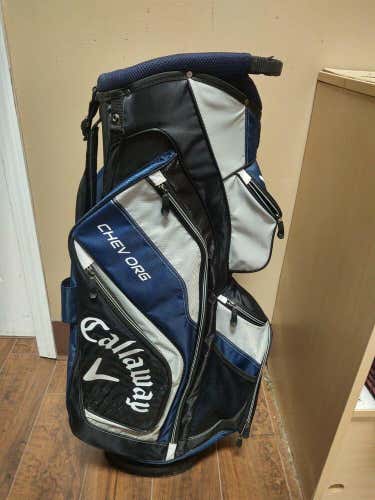 Callaway Chev Org 14 Divider Cart Golf Bag Blue/Gray/Black w Raincover