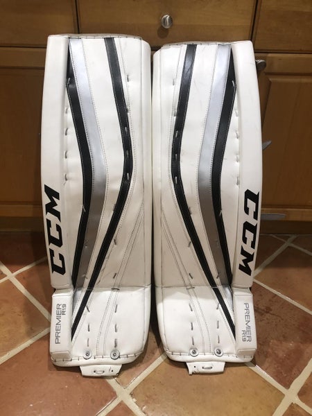 Like New Senior 35"+2 CCM Premier R1.9 Goalie Leg Pads White/Kings colors