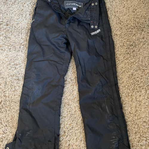 Black Unisex Junior Size 18 Spyder Ski Pants