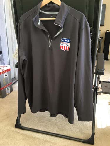 Gray Men's XL Waffle Pattern Polo Shirt