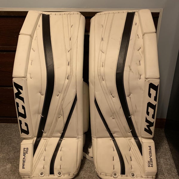 White Intermediate 32" CCM Premier R1.9 Goalie Leg Pads