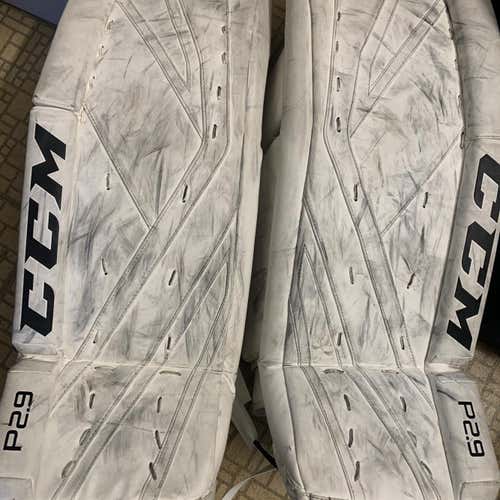 White Intermediate 32" CCM Premier P2.9  Goalie Leg Pads