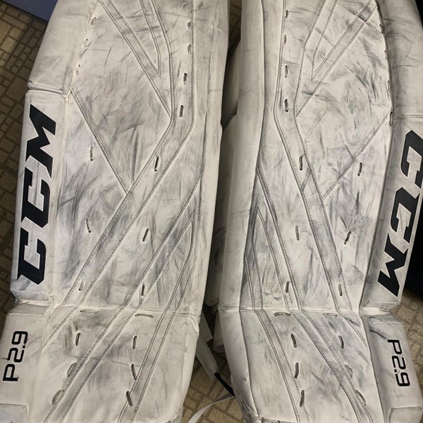 White Intermediate 32" CCM Premier P2.9 Goalie Leg Pads