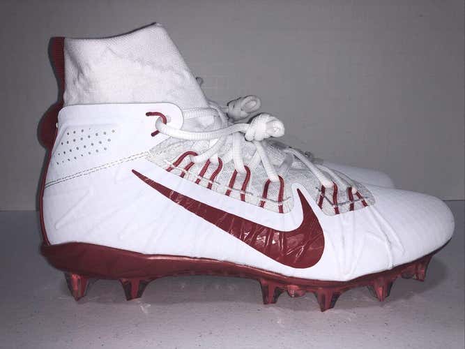 NIKE ALPHA HUARACHE 7 ELITE LAX FOOTBALL CLEATS SIZE 10.5 WHITE RED CJ0224-102