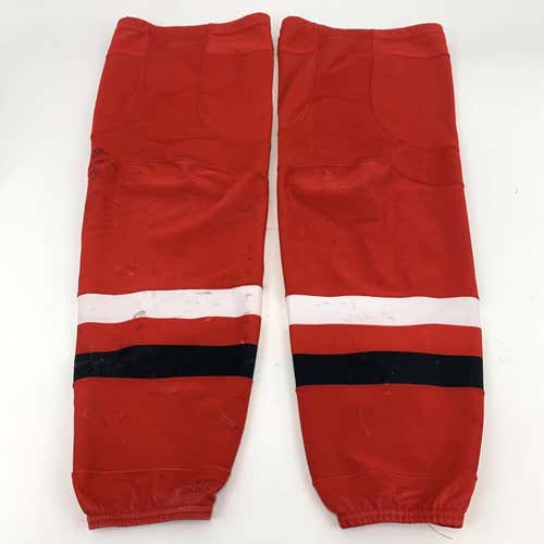 Used | Charolette Checkers Red, White, and Black Game Socks | Senior XL