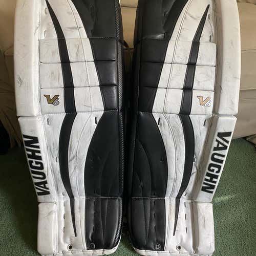 White Senior 33" Vaughn Velocity V6 2300 PRO Goalie Leg Pads