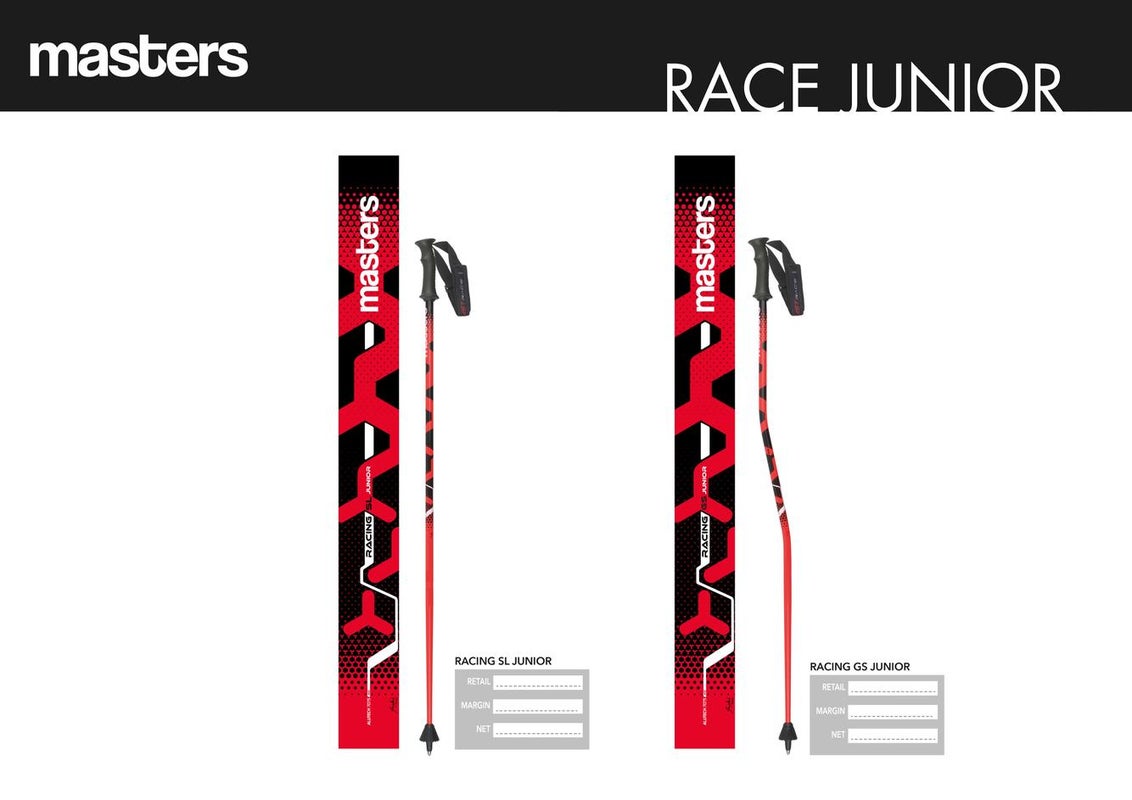 NEW SL Jr. Italian ski racing poles by Masters