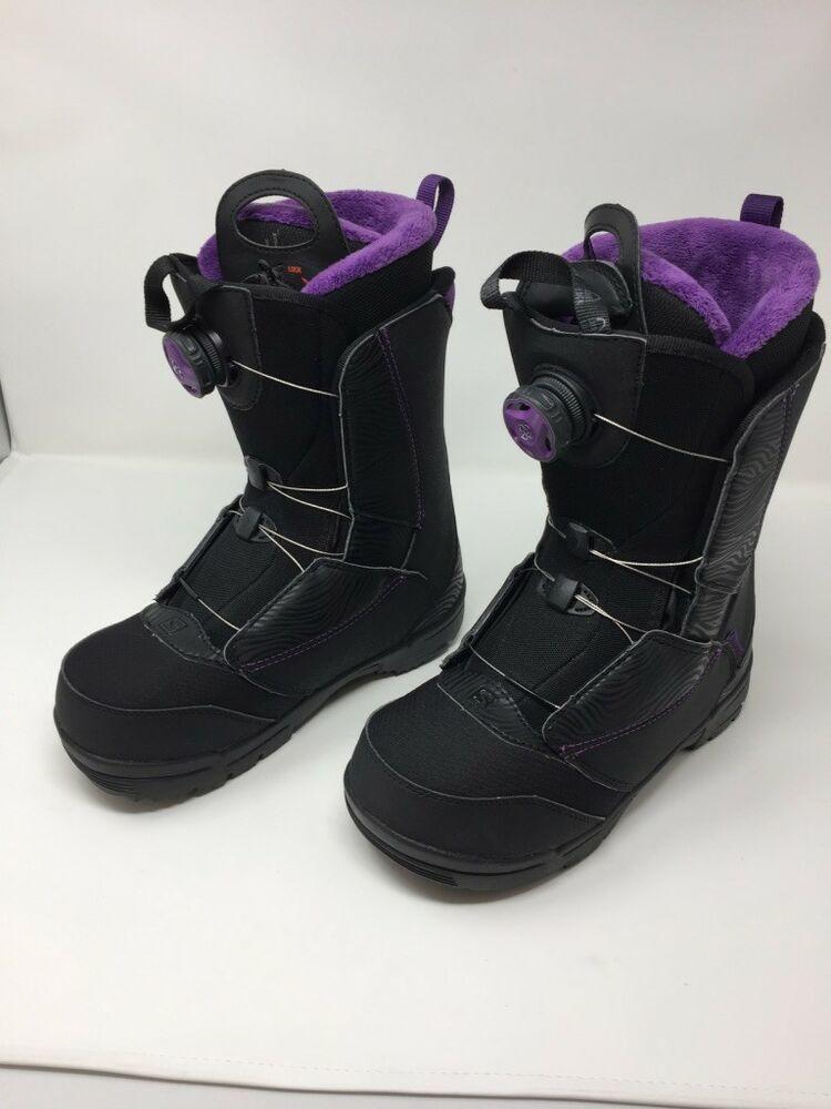 Salomon Pearl Boa Women's Snowboard Boot Black Purple US 6
