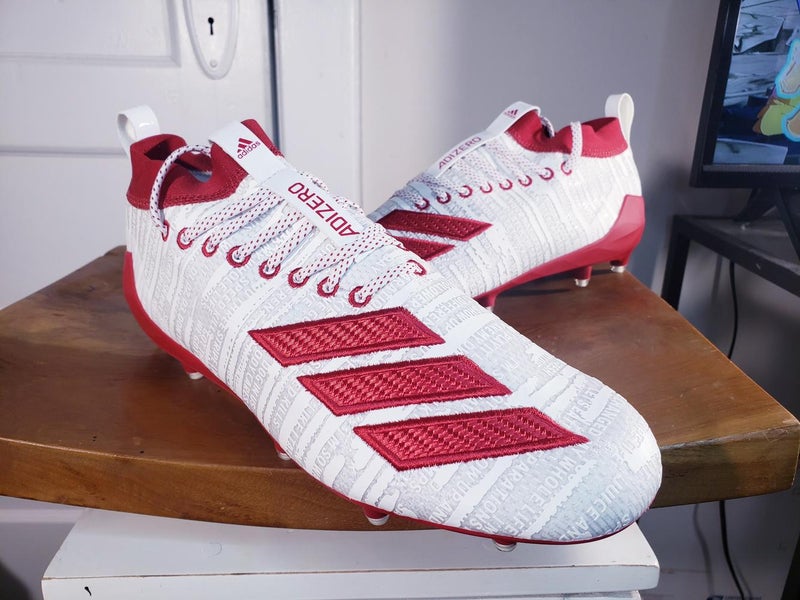 Adidas Adizero 8.0 Football Cleats 3-Stripe Life White Red G27958 Mens Size 11.5