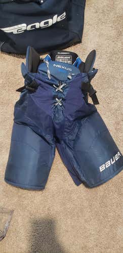 Blue Used Senior Medium Bauer Nexus 800 Hockey Pants