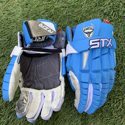 Blue Used Player's STX Rzr 13" Lacrosse Gloves