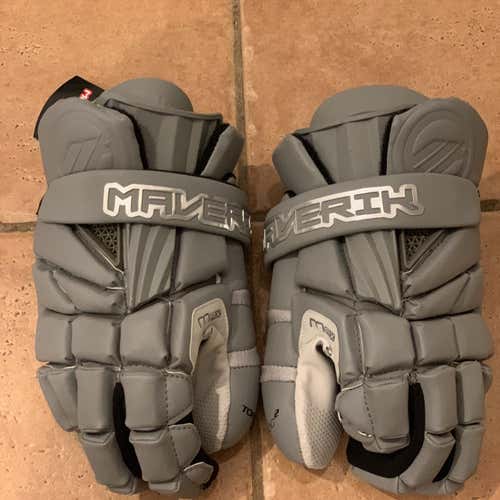 Gray New Goalie Maverik Max 13" Lacrosse Gloves