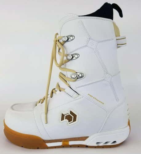 $225 High End Mens Northwave Five White Leather Snowboard Boots USA Size 8 Ride