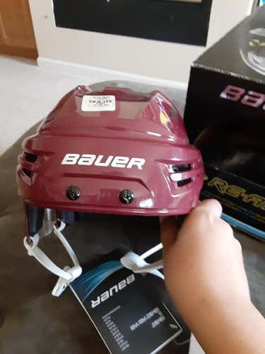 New Medium Bauer Re-Akt Helmet maroon