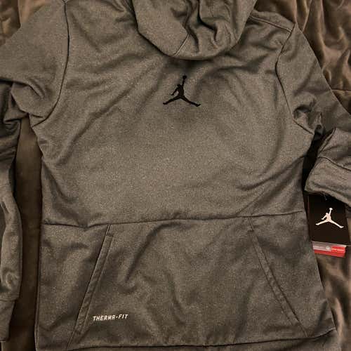NIKE Jordan Youth Large Gray Hoodie Sweatshirt