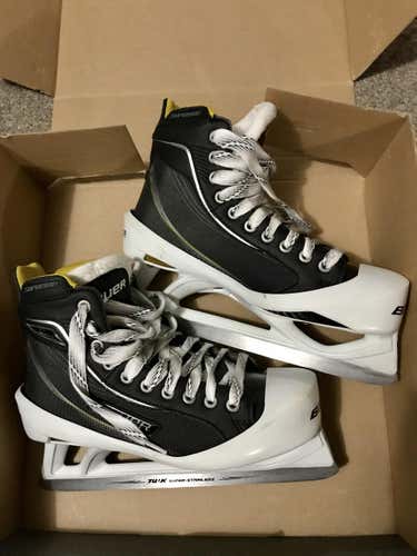 Used Senior Bauer Supreme One80 Hockey Goalie Skates Regular Width Size 8