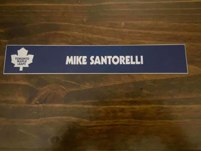NHL Toronto Maple Leafs Game-Used Locker Stall Name Plate Mike Santorelli