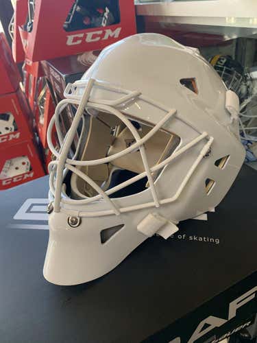 White New Senior Other Goalie Mask Pro Stock