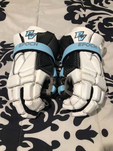 White Used Player's Epoch Integra 12" Lacrosse Gloves