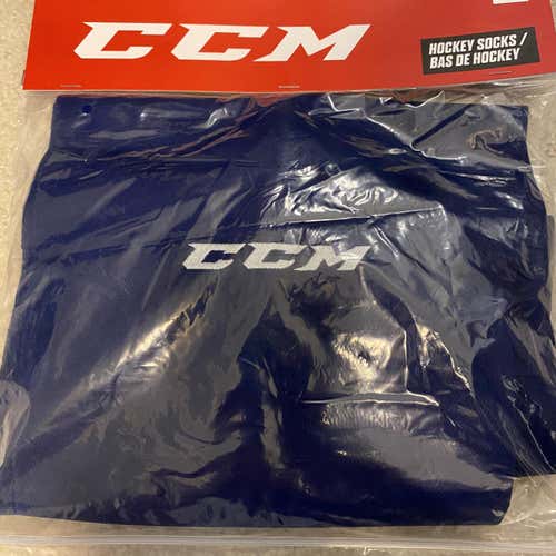NEW In Bag. CCM retail mesh socks. Senior 30”. Royal Blue