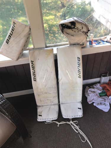White Senior 36" Regular Supreme 1S Pro Stock Goalie Full Set