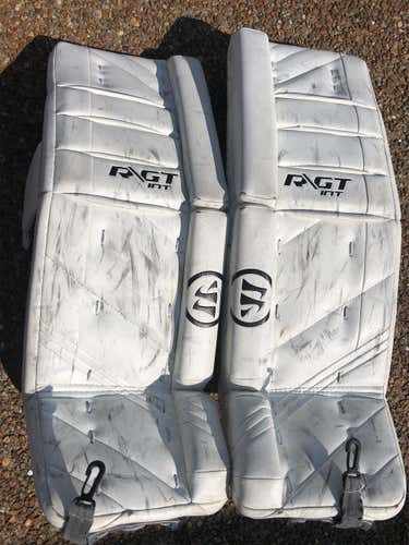 White Intermediate 31" Warrior Ritual GT  Goalie Leg Pads
