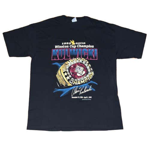 Vintage Alan Kulwicki 1992 Nascar Winston Cup Champion T-Shirt Big Ring Sz L/XL