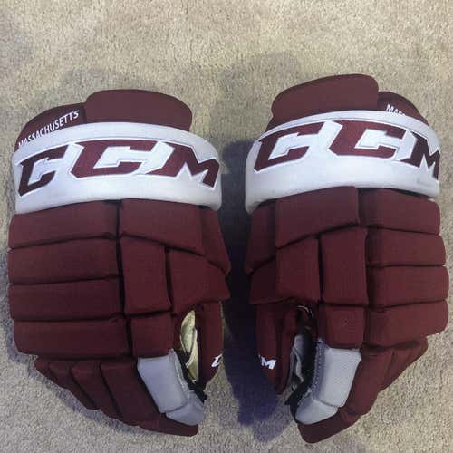 Maroon UMass CCM HG4RPP 14" Pro Stock Gloves