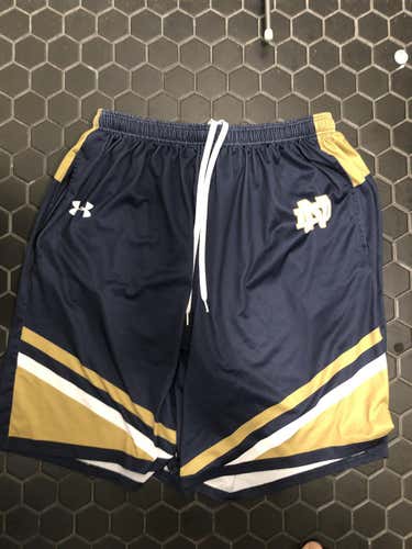 Limited Addition Notre Dame Men's Lacrosse Issued Adult Unisex XL Under Armour Practice Shorts