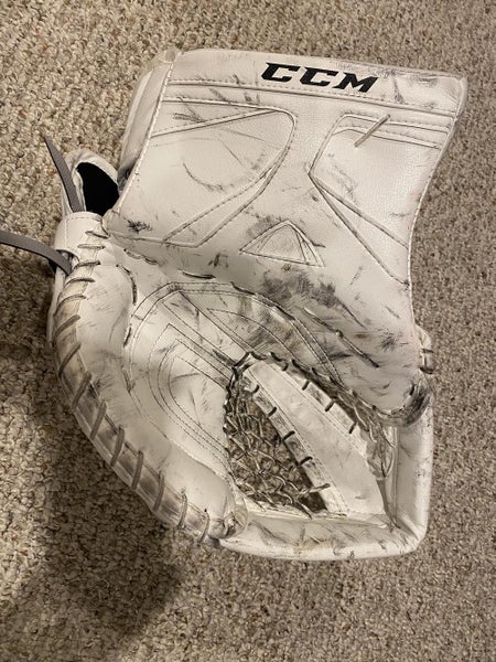 White Senior Used CCM Regular Catch Glove