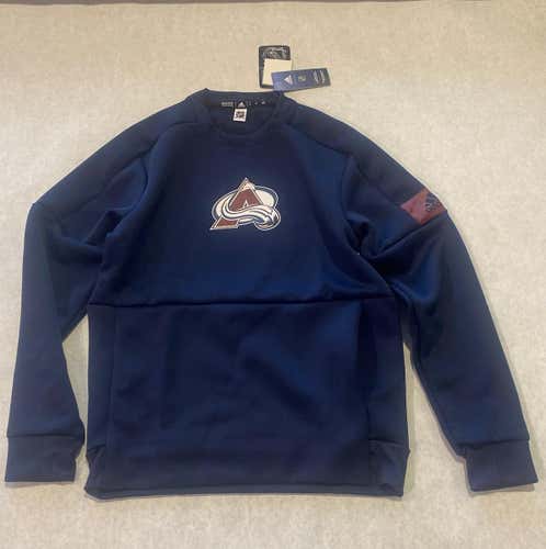Blue Adult Colorado Avalanche Player Issued Pullover Sweatshirt ( Med, XL)