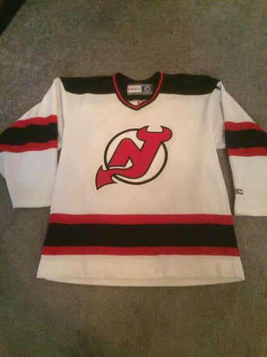 White Used Adult Men's Medium CCM Jersey