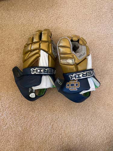 Gold Used Player's Maverik Max 13" Lacrosse Gloves