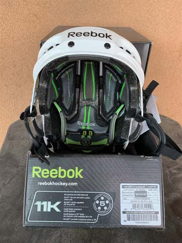 White New Medium Reebok 11K  Helmet