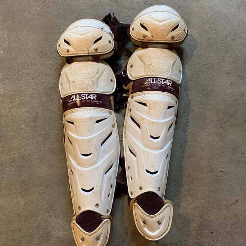 White Adult All Star System 7 Catcher's Leg Guard