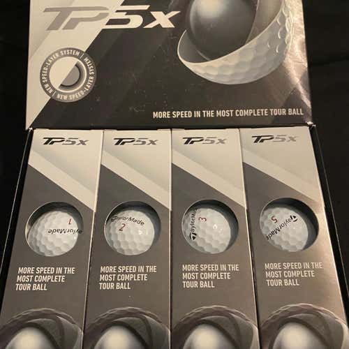 White New TaylorMade TP5X 12 Pack (1 Dozen) Balls