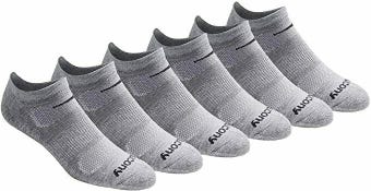 Saucony Men's Multi-pack Mesh Ventilating Comfort No-show Socks Gray Sz 8-12