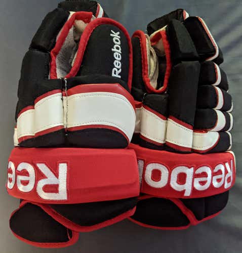 Reebok STY 2 Pro Stock Hockey Gloves Size 14 Black/Red/White