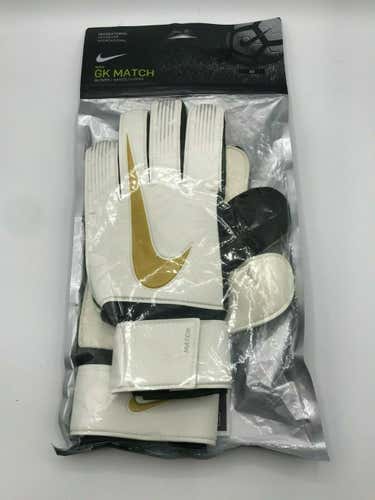 Nike GK Match Goalkeeper Men's Size 10 GS3370-101 White/Gold Nike Check NEW