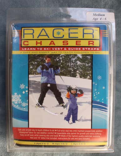 *NEW* Racer Chaser kids' learn-to-ski harness vest Sz Medium M age 4-6 leash Child