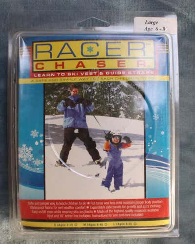 *NEW* Racer Chaser kids' learn-to-ski harness vest Sz Large L age 6-8 leash Child