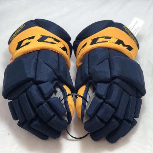 New CCM Jetspeed FT1 Filip Forsberg Nashville Predators 15" Pro Stock Gloves w/ Shot Blocker