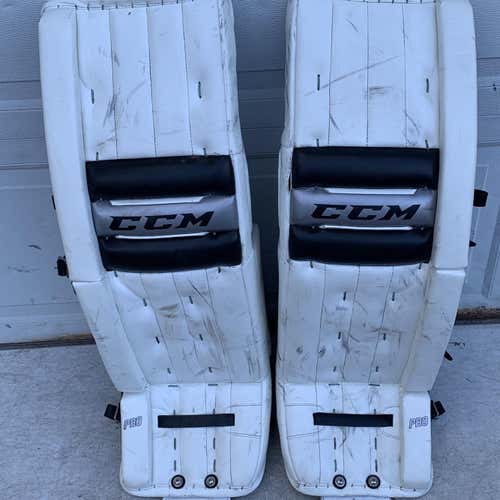 White Senior 36" CCM Retro Flex  Goalie Leg Pads