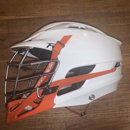 Adult White with Orange Trim And Chinstrap Cascade R