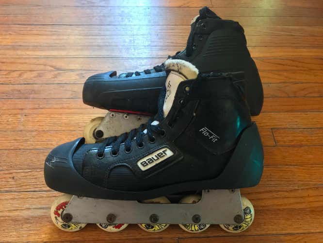 Bauer Flo-Fit Inline Goalie Skates Regular Width Size 8.5 D - Used