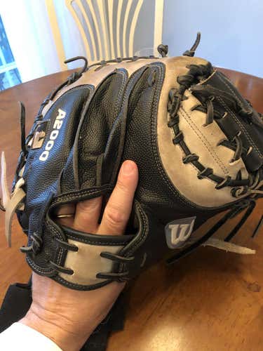 Used High School/College Wilson Right Hand Throw Catcher's Glove 34"