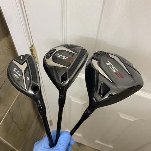 Titleist TS2 9.5° Driver&3 Fairwaywood 15°,Hybrid 21° Stiff Flex Right Handed