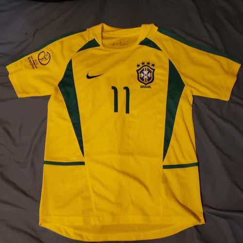 Brazil 2002 World Cup #11 Ronaldinho Jersey
