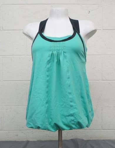 Lululemon Green Shelf Bra Two-Layer Athletic/Tennis Shirt Women's 6 EXCELLENT
